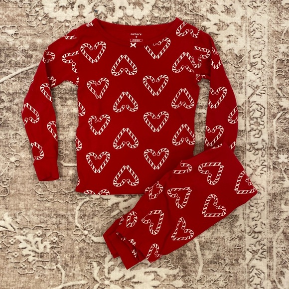 Carters Candy Cane Hearts Christmas Sleeper Set - Picture 1 of 8